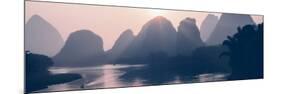 China 10MKm2 Collection - Beautiful Scenery of Yangshuo with Karst Mountains at Pastel Sunrise-Philippe Hugonnard-Mounted Photographic Print