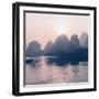 China 10MKm2 Collection - Beautiful Scenery of Yangshuo with Karst Mountains at Pastel Sunrise-Philippe Hugonnard-Framed Photographic Print