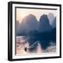 China 10MKm2 Collection - Beautiful Scenery of Yangshuo with Karst Mountains at Pastel Sunrise-Philippe Hugonnard-Framed Photographic Print