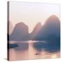 China 10MKm2 Collection - Beautiful Scenery of Yangshuo with Karst Mountains at Pastel Sunrise-Philippe Hugonnard-Stretched Canvas