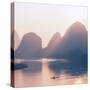 China 10MKm2 Collection - Beautiful Scenery of Yangshuo with Karst Mountains at Pastel Sunrise-Philippe Hugonnard-Stretched Canvas
