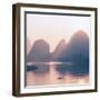 China 10MKm2 Collection - Beautiful Scenery of Yangshuo with Karst Mountains at Pastel Sunrise-Philippe Hugonnard-Framed Photographic Print