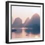 China 10MKm2 Collection - Beautiful Scenery of Yangshuo with Karst Mountains at Pastel Sunrise-Philippe Hugonnard-Framed Photographic Print