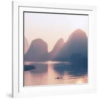 China 10MKm2 Collection - Beautiful Scenery of Yangshuo with Karst Mountains at Pastel Sunrise-Philippe Hugonnard-Framed Photographic Print