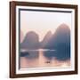 China 10MKm2 Collection - Beautiful Scenery of Yangshuo with Karst Mountains at Pastel Sunrise-Philippe Hugonnard-Framed Photographic Print