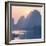 China 10MKm2 Collection - Beautiful Scenery of Yangshuo with Karst Mountains at Pastel Sunrise-Philippe Hugonnard-Framed Photographic Print