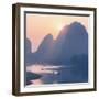 China 10MKm2 Collection - Beautiful Scenery of Yangshuo with Karst Mountains at Pastel Sunrise-Philippe Hugonnard-Framed Photographic Print