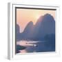 China 10MKm2 Collection - Beautiful Scenery of Yangshuo with Karst Mountains at Pastel Sunrise-Philippe Hugonnard-Framed Photographic Print