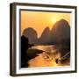 China 10MKm2 Collection - Beautiful Scenery of Yangshuo with Karst Mountains at Sunrise-Philippe Hugonnard-Framed Photographic Print