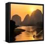 China 10MKm2 Collection - Beautiful Scenery of Yangshuo with Karst Mountains at Sunrise-Philippe Hugonnard-Framed Stretched Canvas