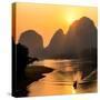 China 10MKm2 Collection - Beautiful Scenery of Yangshuo with Karst Mountains at Sunrise-Philippe Hugonnard-Stretched Canvas