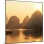 China 10MKm2 Collection - Beautiful Scenery of Yangshuo with Karst Mountains at Sunrise-Philippe Hugonnard-Mounted Photographic Print