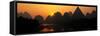 China 10MKm2 Collection - Beautiful Scenery of Yangshuo with Karst Mountains at Sunrise-Philippe Hugonnard-Framed Stretched Canvas