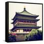 China 10MKm2 Collection - Bell Tower 14th Century - Xi'an City-Philippe Hugonnard-Framed Stretched Canvas