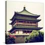 China 10MKm2 Collection - Bell Tower 14th Century - Xi'an City-Philippe Hugonnard-Stretched Canvas