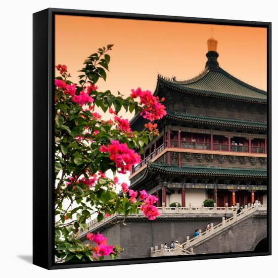 China 10MKm2 Collection - Bell Tower 14th Century - Xi'an City-Philippe Hugonnard-Framed Stretched Canvas