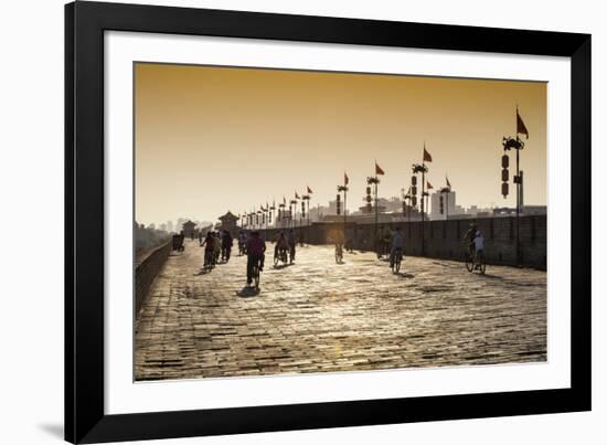 China 10MKm2 Collection - Bike Ride on the Ramparts of the City at Sunset - Xi'an City-Philippe Hugonnard-Framed Photographic Print