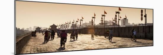 China 10MKm2 Collection - Bike Ride on the Ramparts of the City at Sunset - Xi'an City-Philippe Hugonnard-Mounted Photographic Print