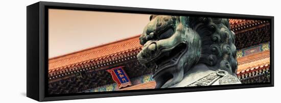 China 10MKm2 Collection - Bronze Chinese Lion in Forbidden City-Philippe Hugonnard-Framed Stretched Canvas