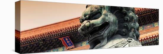 China 10MKm2 Collection - Bronze Chinese Lion in Forbidden City-Philippe Hugonnard-Stretched Canvas