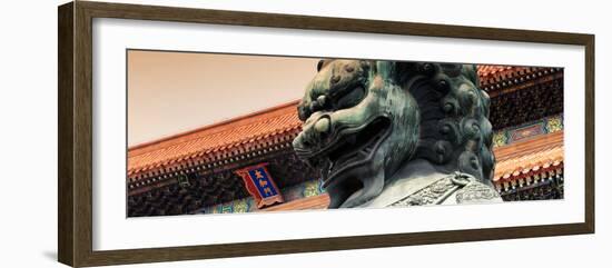 China 10MKm2 Collection - Bronze Chinese Lion in Forbidden City-Philippe Hugonnard-Framed Photographic Print