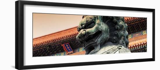 China 10MKm2 Collection - Bronze Chinese Lion in Forbidden City-Philippe Hugonnard-Framed Photographic Print