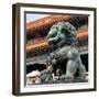 China 10MKm2 Collection - Bronze Chinese Lion in Forbidden City-Philippe Hugonnard-Framed Premium Photographic Print