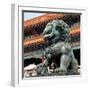 China 10MKm2 Collection - Bronze Chinese Lion in Forbidden City-Philippe Hugonnard-Framed Premium Photographic Print