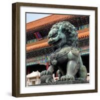 China 10MKm2 Collection - Bronze Chinese Lion in Forbidden City-Philippe Hugonnard-Framed Photographic Print