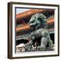 China 10MKm2 Collection - Bronze Chinese Lion in Forbidden City-Philippe Hugonnard-Framed Photographic Print