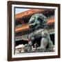 China 10MKm2 Collection - Bronze Chinese Lion in Forbidden City-Philippe Hugonnard-Framed Photographic Print