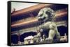 China 10MKm2 Collection - Bronze Chinese Lion in Forbidden City-Philippe Hugonnard-Framed Stretched Canvas