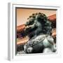 China 10MKm2 Collection - Bronze Chinese Lion in Forbidden City-Philippe Hugonnard-Framed Photographic Print