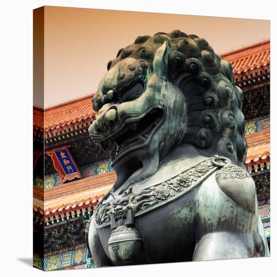 China 10MKm2 Collection - Bronze Chinese Lion in Forbidden City-Philippe Hugonnard-Stretched Canvas