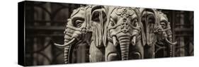 China 10MKm2 Collection - Buddhist Temple - Elephant Statue-Philippe Hugonnard-Stretched Canvas