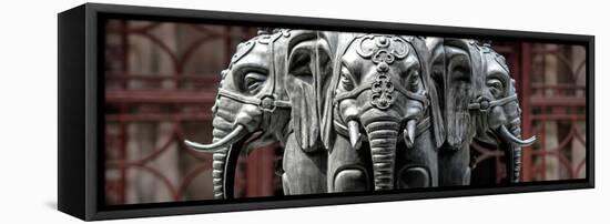 China 10MKm2 Collection - Buddhist Temple - Elephant Statue-Philippe Hugonnard-Framed Stretched Canvas