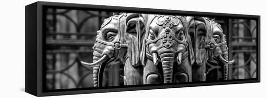 China 10MKm2 Collection - Buddhist Temple - Elephant Statue-Philippe Hugonnard-Framed Stretched Canvas