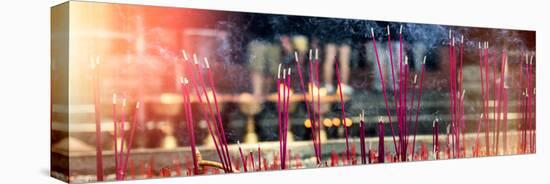 China 10MKm2 Collection - Buddhist Temple with Incense Burning-Philippe Hugonnard-Stretched Canvas