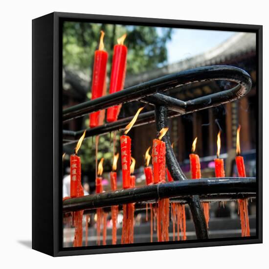 China 10MKm2 Collection - Candles in a Buddhist Temple-Philippe Hugonnard-Framed Stretched Canvas