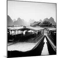 China 10MKm2 Collection - Chinese Boats with Karst Mountains-Philippe Hugonnard-Mounted Photographic Print