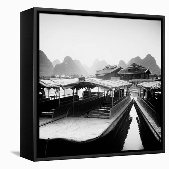 China 10MKm2 Collection - Chinese Boats with Karst Mountains-Philippe Hugonnard-Framed Stretched Canvas