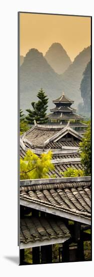 China 10MKm2 Collection - Chinese Buddhist Temple with Karst Mountains at Sunset-Philippe Hugonnard-Mounted Photographic Print