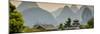 China 10MKm2 Collection - Chinese Buddhist Temple with Karst Mountains at Sunset-Philippe Hugonnard-Mounted Photographic Print