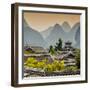 China 10MKm2 Collection - Chinese Buddhist Temple with Karst Mountains at Sunset-Philippe Hugonnard-Framed Photographic Print