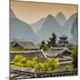 China 10MKm2 Collection - Chinese Buddhist Temple with Karst Mountains at Sunset-Philippe Hugonnard-Mounted Photographic Print