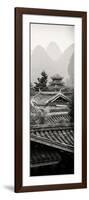 China 10MKm2 Collection - Chinese Buddhist Temple with Karst Mountains at Sunset-Philippe Hugonnard-Framed Photographic Print