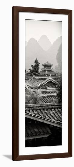China 10MKm2 Collection - Chinese Buddhist Temple with Karst Mountains at Sunset-Philippe Hugonnard-Framed Photographic Print