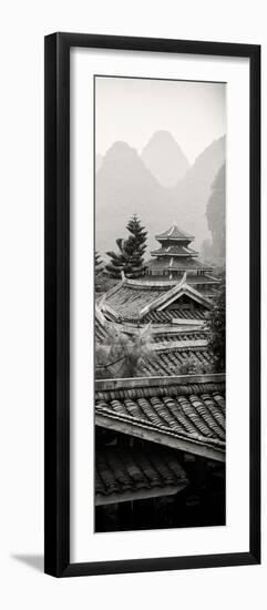 China 10MKm2 Collection - Chinese Buddhist Temple with Karst Mountains at Sunset-Philippe Hugonnard-Framed Premium Photographic Print