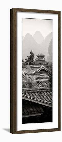 China 10MKm2 Collection - Chinese Buddhist Temple with Karst Mountains at Sunset-Philippe Hugonnard-Framed Photographic Print