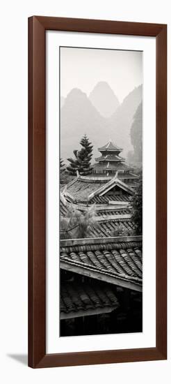 China 10MKm2 Collection - Chinese Buddhist Temple with Karst Mountains at Sunset-Philippe Hugonnard-Framed Photographic Print